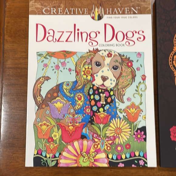 2 Coloring Books Dazzling Dogs & Dog Sugar Skull - Picture 2 of 10